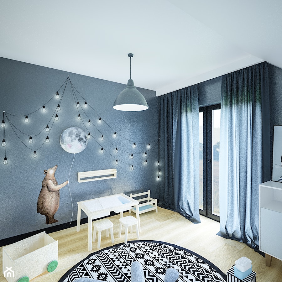 Dom na skale Głuchołazy - Średni szary pokój dziecka dla dziecka dla chłopca, styl nowoczesny - zdjęcie od Studio projektowania wnętrz''Studio Aranżacji''