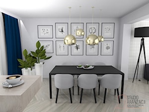 Średnia szara jadalnia jako osobne pomieszczenie, styl skandynawski - zdjęcie od Studio projektowania wnętrz''Studio Aranżacji''