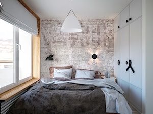 W wolnej głowie - Mała szara sypialnia, styl skandynawski - zdjęcie od Studio projektowania wnętrz''Studio Aranżacji''