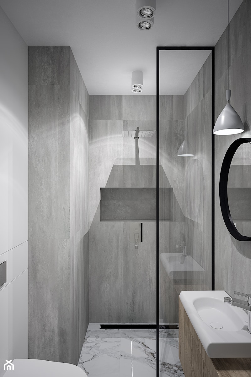 Dom na skale Głuchołazy - Łazienka, styl minimalistyczny - zdjęcie od Studio projektowania wnętrz''Studio Aranżacji''