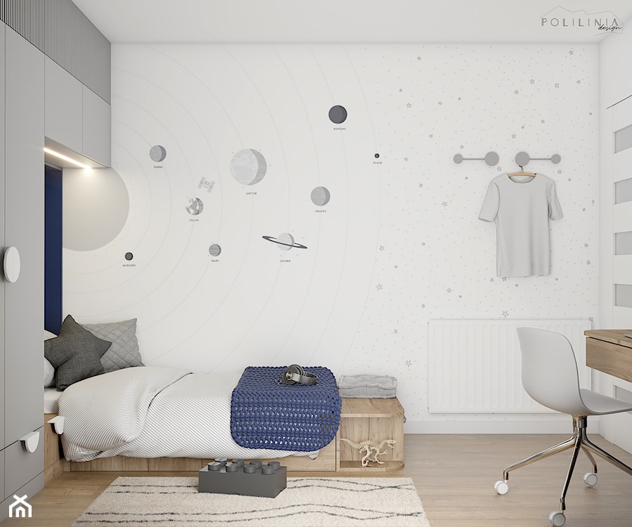 Pokój dla chłopca z dodatkiem koloru granatowego - Pokój dziecka, styl nowoczesny - zdjęcie od Polilinia Design