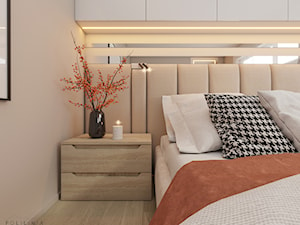 Sypialnia z dodatkiem koloru rudego - Sypialnia, styl nowoczesny - zdjęcie od Polilinia Design