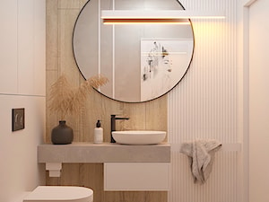 Mieszkanie Knurów - strefa dzienna, łazienka i toaleta - Łazienka, styl nowoczesny - zdjęcie od Polilinia Design