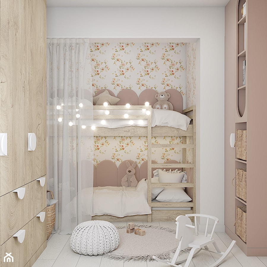 Pokój dla dwóch dziewczynek - Lidzbark Warmiński - Pokój dziecka, styl nowoczesny - zdjęcie od Polilinia Design