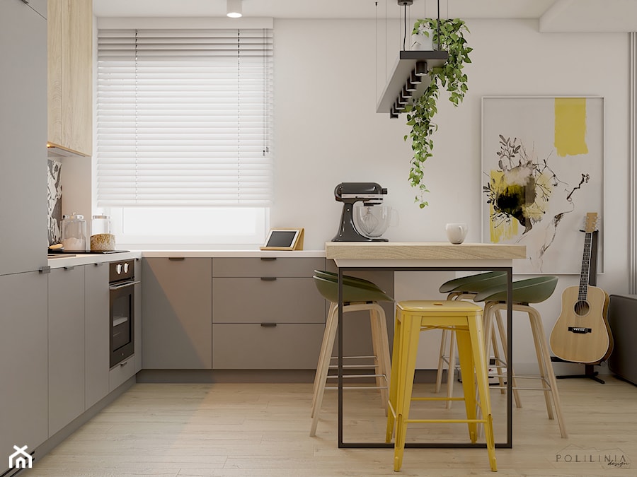 Mieszkanie z dodatkiem koloru - Katowice - Kuchnia, styl nowoczesny - zdjęcie od Polilinia Design