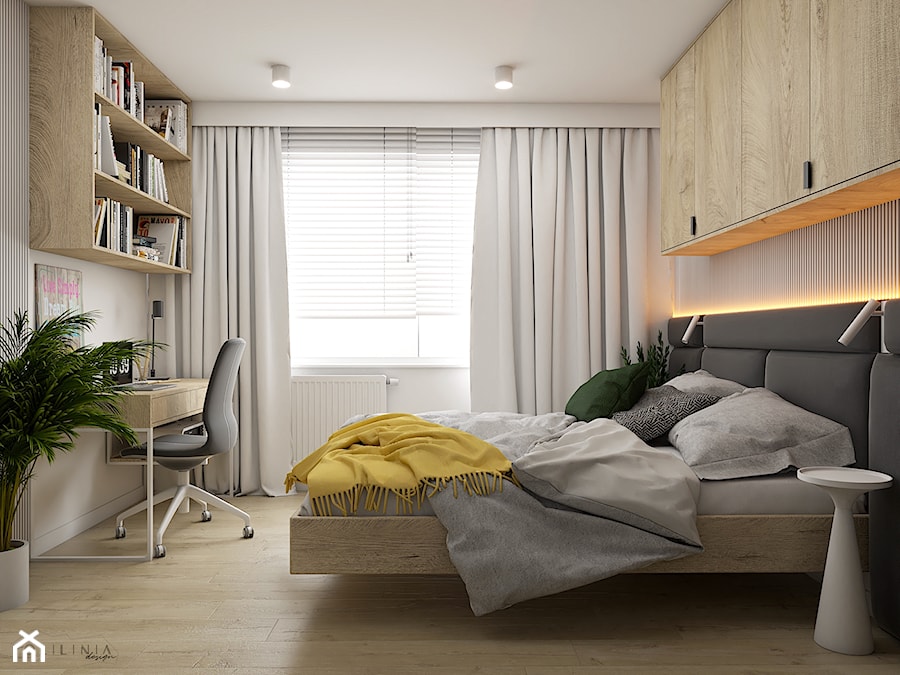 Mieszkanie z dodatkiem koloru - Katowice - Sypialnia, styl nowoczesny - zdjęcie od Polilinia Design