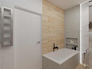 Łazienka z ukrytym przejściem - Średnia bez okna z punktowym oświetleniem łazienka, styl nowoczesny - zdjęcie od Polilinia Design