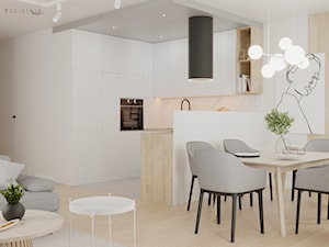 Mieszkanie Knurów - strefa dzienna, łazienka i toaleta - Kuchnia, styl nowoczesny - zdjęcie od Polilinia Design