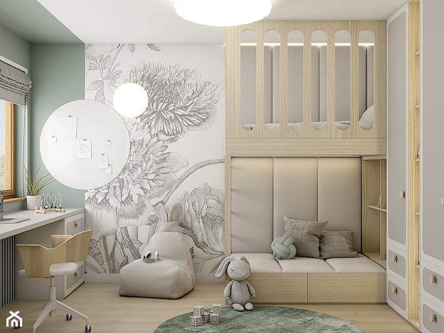 Pokój dla dziewczynki z dodatkiem szałwi - Pokój dziecka, styl nowoczesny - zdjęcie od Polilinia Design