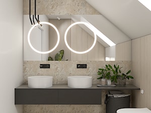 Nowoczesna strefa dzienna z dwoma łazienkami - Łazienka, styl nowoczesny - zdjęcie od Polilinia Design