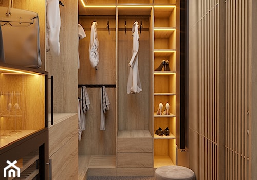 Master bedroom w naturalnych klimatach - Warszawa - Garderoba, styl nowoczesny - zdjęcie od Polilinia Design