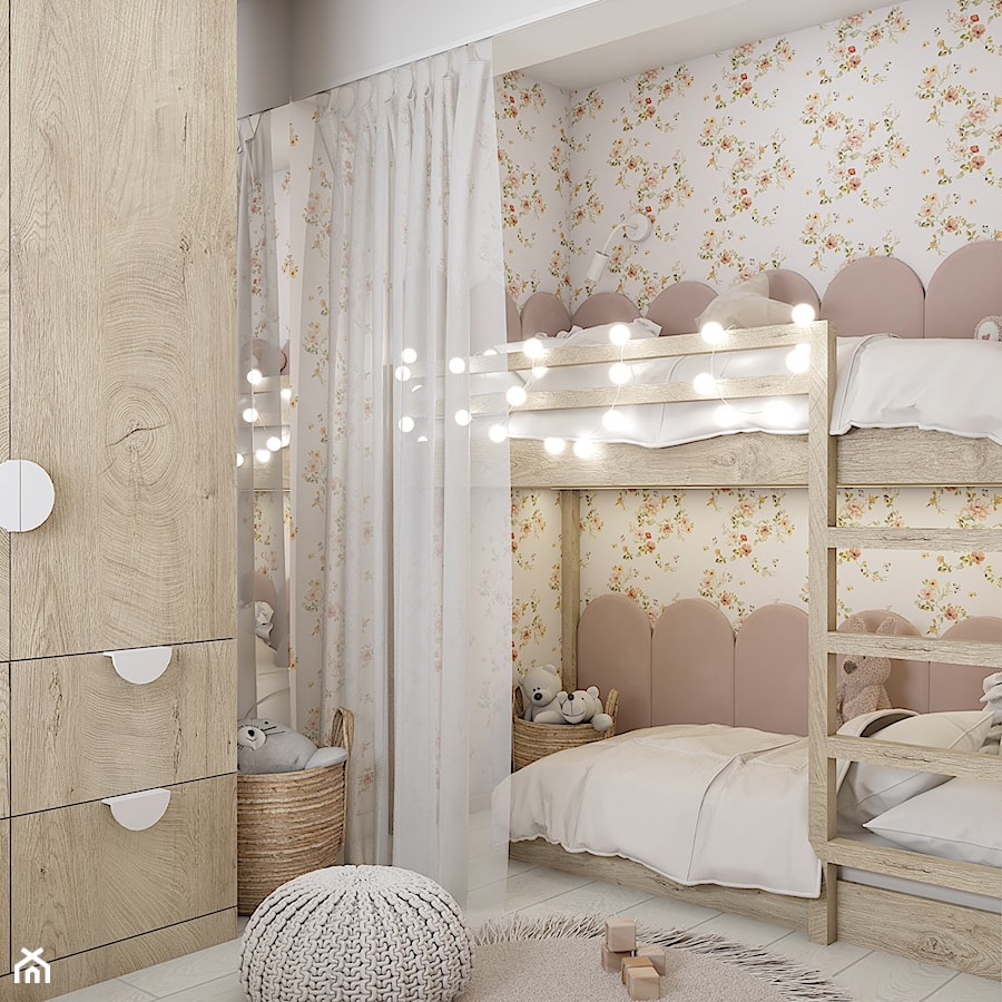Pokój dla dwóch dziewczynek - Lidzbark Warmiński - Pokój dziecka, styl nowoczesny - zdjęcie od Polilinia Design