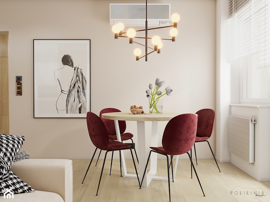Salon z otwartą kuchnią - mieszkanie Katowice #3 - Jadalnia, styl nowoczesny - zdjęcie od Polilinia Design