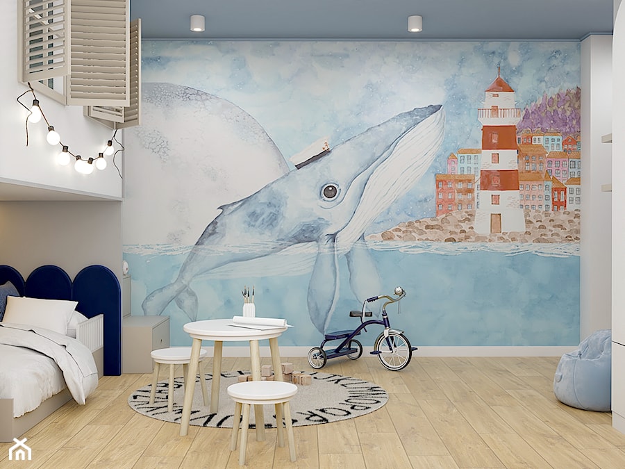 Pokój Leona z antresolą imitującą domek - Dąbrowa Górnicza - Pokój dziecka, styl nowoczesny - zdjęcie od Polilinia Design