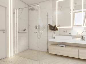 Jasna łazienka na poddaszu - Łazienka, styl nowoczesny - zdjęcie od Polilinia Design