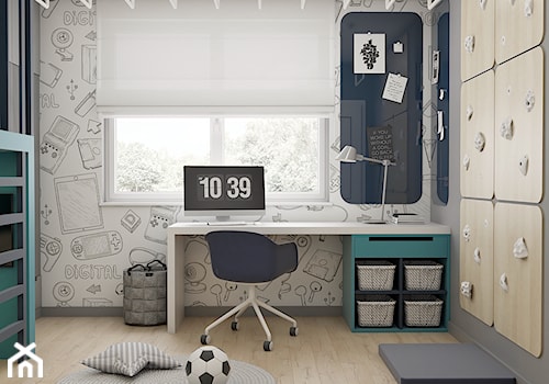 Pokój dla chłopca z antresolą - fana gier - Pokój dziecka, styl nowoczesny - zdjęcie od Polilinia Design