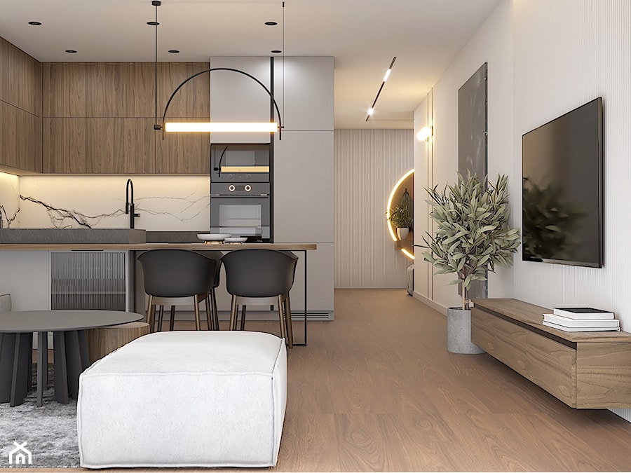 Mieszkanie w Warszawie - Salon, styl nowoczesny - zdjęcie od Polilinia Design