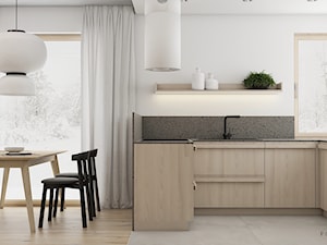 Naturalna strefa dzienna - Kuchnia, styl minimalistyczny - zdjęcie od Polilinia Design