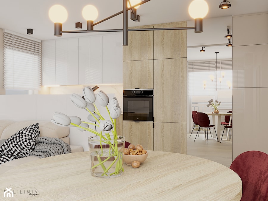 Salon z otwartą kuchnią - mieszkanie Katowice #3 - Kuchnia, styl nowoczesny - zdjęcie od Polilinia Design