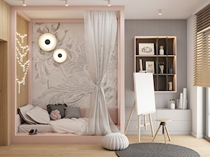 Pokój dla nastolatki (róż, czerń, drewno) - Pokój dziecka, styl nowoczesny - zdjęcie od Polilinia Design