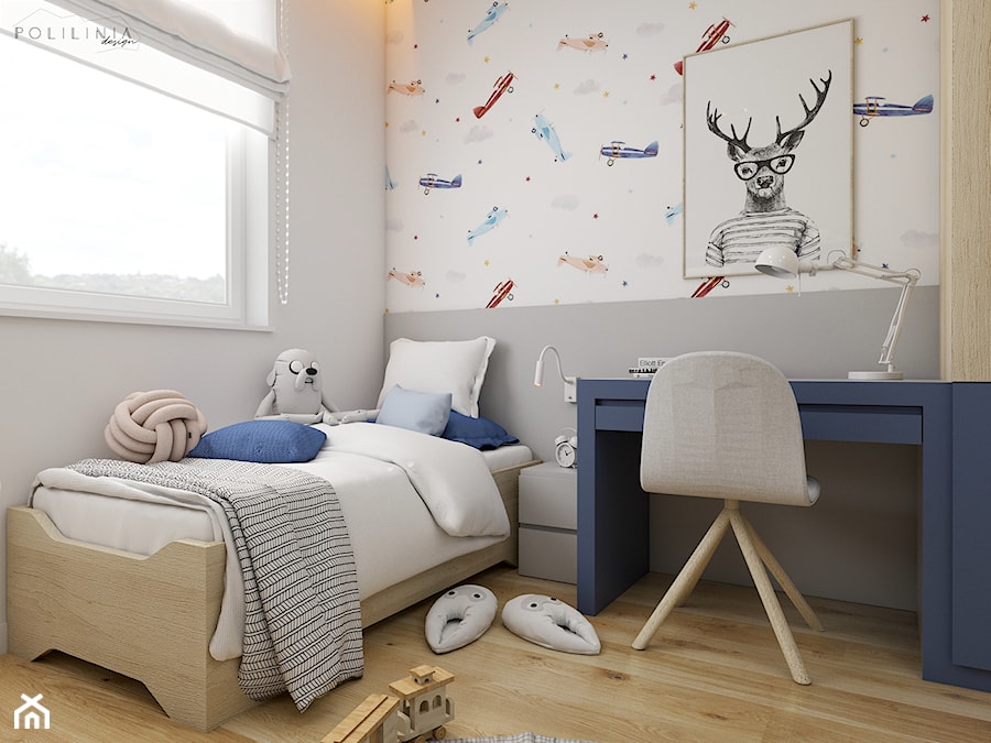 Pokój chłopczyka z motywem samolotów - Pokój dziecka, styl nowoczesny - zdjęcie od Polilinia Design