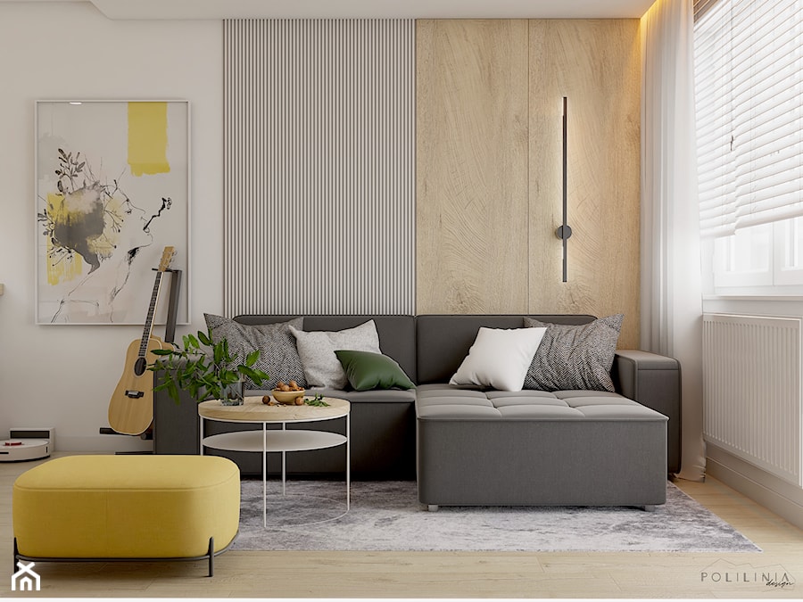 Mieszkanie z dodatkiem koloru - Katowice - Salon, styl nowoczesny - zdjęcie od Polilinia Design