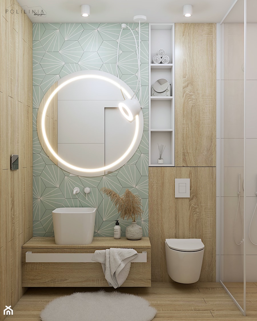 Miętowa łazienka dla dziewczynek - Łazienka, styl nowoczesny - zdjęcie od Polilinia Design
