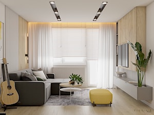 Mieszkanie z dodatkiem koloru - Katowice - Salon, styl nowoczesny - zdjęcie od Polilinia Design