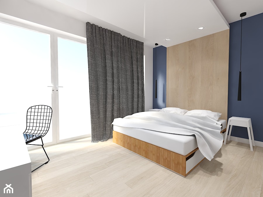 Mieszkanie z czarnymi dodatkami - Sypialnia, styl nowoczesny - zdjęcie od Studio Skala Marta Michalkiewicz Gulczyńska