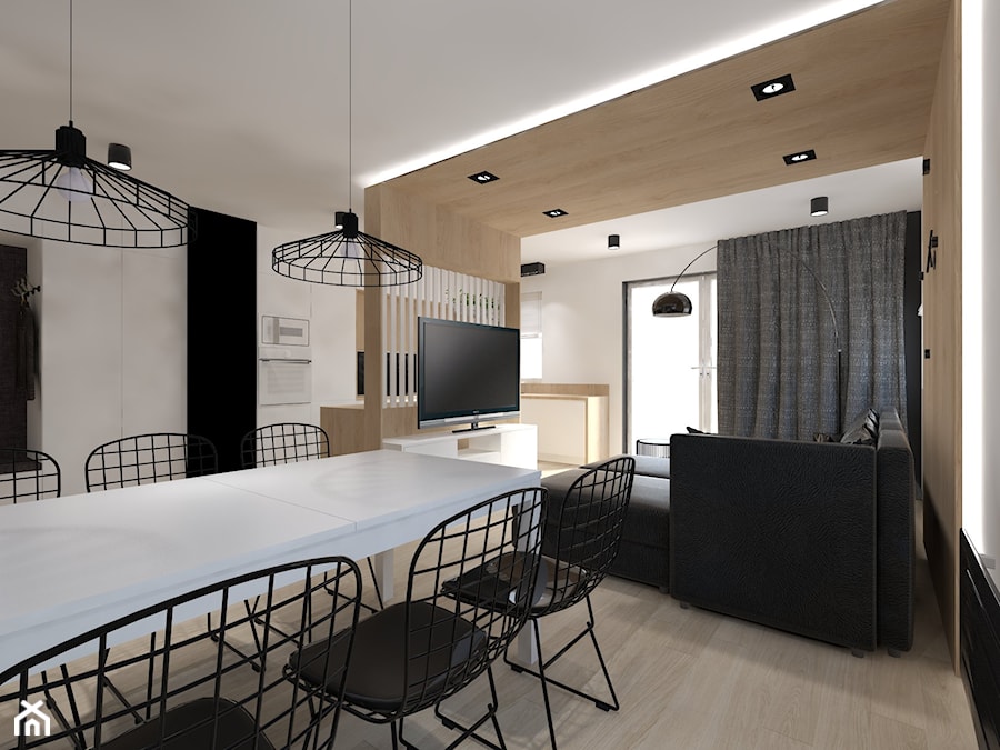 Mieszkanie z czarnymi dodatkami - Salon, styl nowoczesny - zdjęcie od Studio Skala Marta Michalkiewicz Gulczyńska