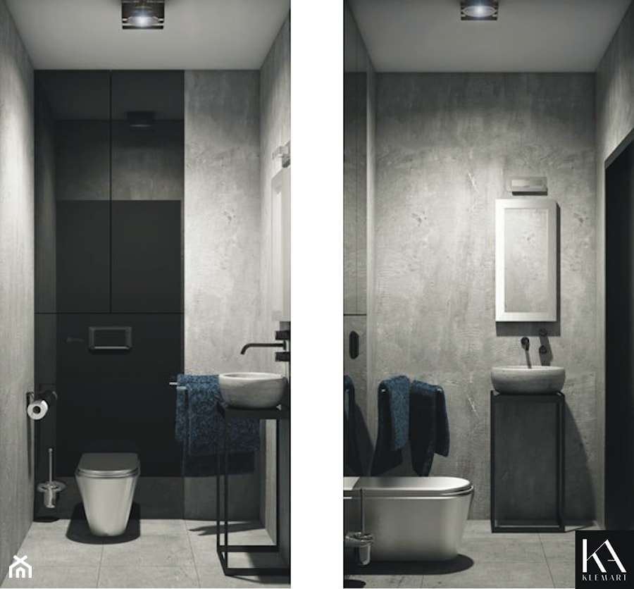 Wilanów - Mała z punktowym oświetleniem łazienka, styl nowoczesny - zdjęcie od KLEMART