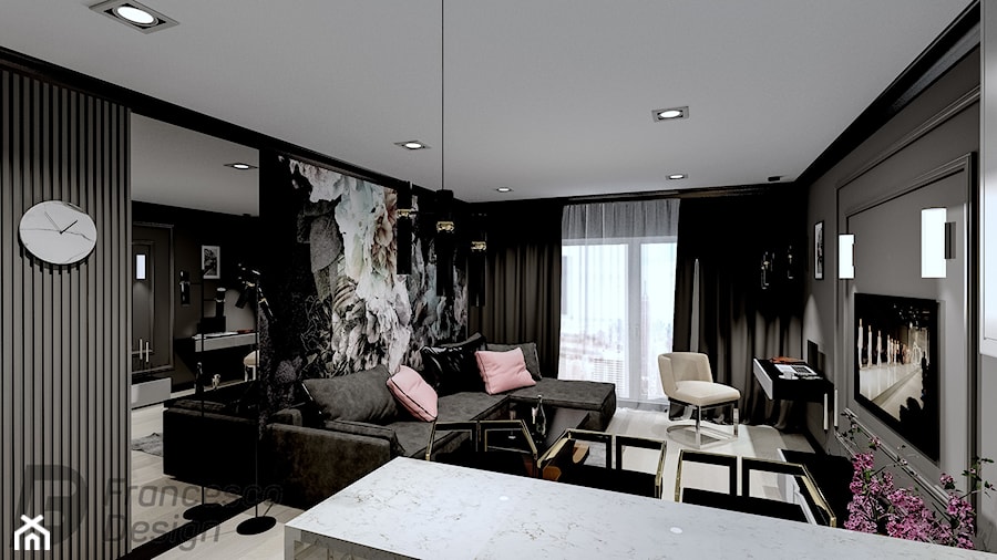 Apartament klasyczny w wersji ciemnej - zdjęcie od FRANCESCO DESIGN