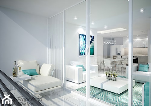 Apartament w stylu nowoczesnym - Średni biały salon z kuchnią z jadalnią, styl nowoczesny - zdjęcie od FRANCESCO DESIGN