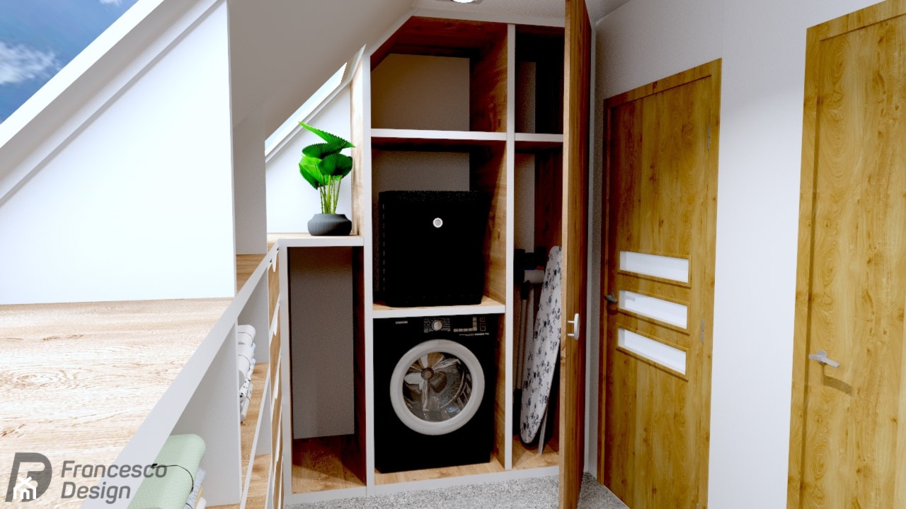 Niewielka garderoba na poddaszu - antresola - zdjęcie od FRANCESCO DESIGN - Homebook