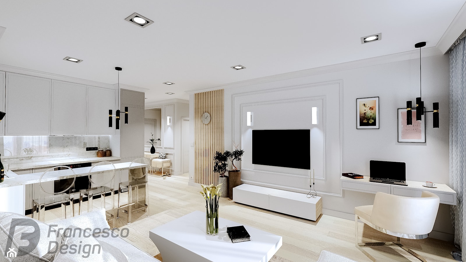 Apartament klasyczny w wersji szarej - zdjęcie od FRANCESCO DESIGN - Homebook