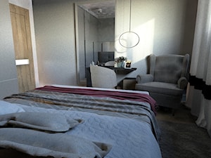 Projekt aranżacji wnętrza sypialni w jasnych kolorach