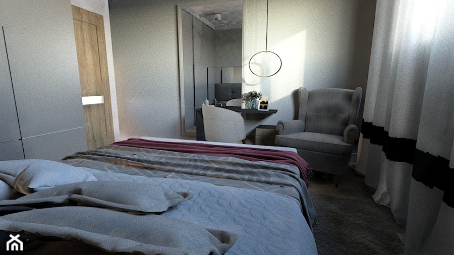 Projekt wnętrza aranżacji prostej janej sypialni - zdjęcie od Agnieszka Kołacka