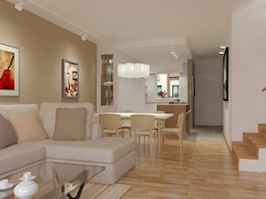 Projekt salono-kuchni - Jadalnia, styl nowoczesny - zdjęcie od PROJEKTwNET - Architektura&Wnętrza