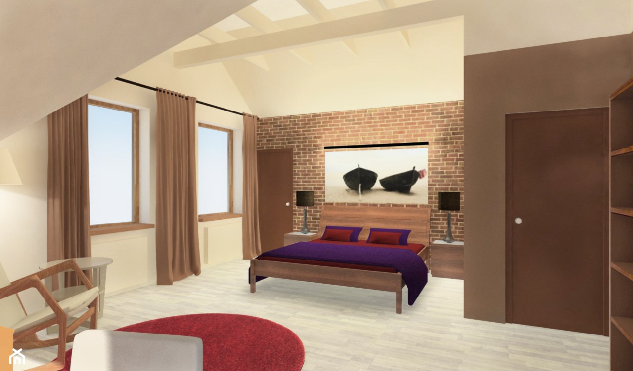 sypialnia na strychu - zdjęcie od PROJEKTwNET - Architektura&Wnętrza - Homebook