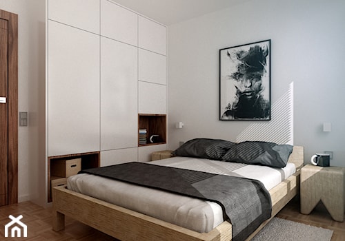 Poturzyńska | Lublin - Mała średnia biała sypialnia, styl nowoczesny - zdjęcie od H+ Architektura