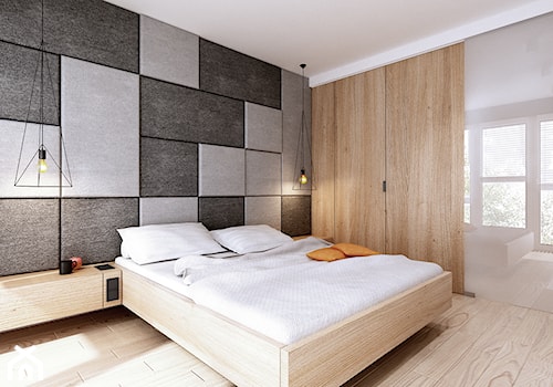 Koralowa | Lublin - Mała średnia szara sypialnia, styl nowoczesny - zdjęcie od H+ Architektura