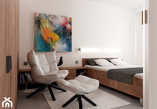 Potokowa | Wrocław - Średnia biała sypialnia, styl nowoczesny - zdjęcie od H+ Architektura