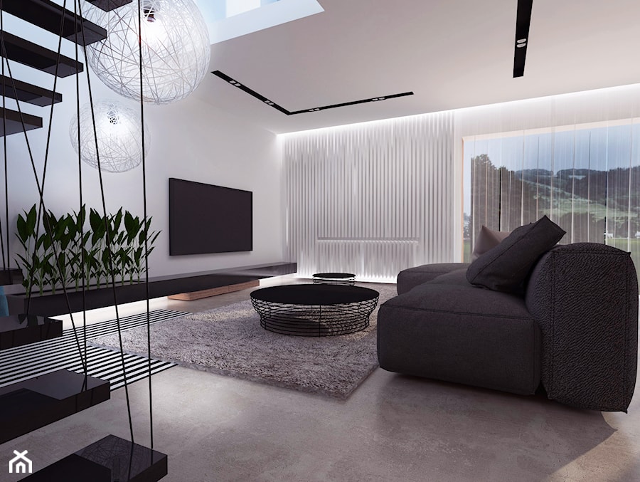 parter domu jednorodzinnego - Salon, styl nowoczesny - zdjęcie od KIECZ.studio projektowe