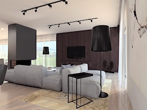 Średni szary salon, styl minimalistyczny - zdjęcie od KIECZ.studio projektowe