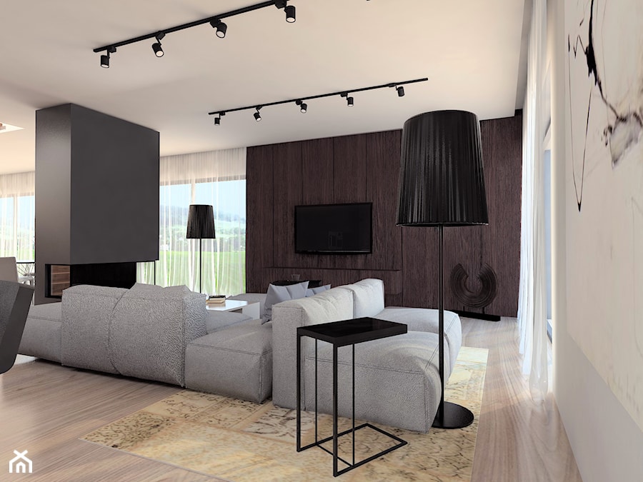 Średni szary salon, styl minimalistyczny - zdjęcie od KIECZ.studio projektowe