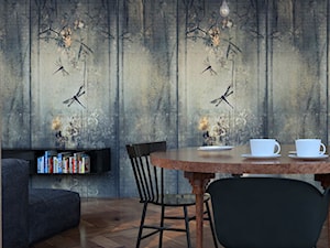 poddasze Wilda - Średnia szara jadalnia w salonie, styl nowoczesny - zdjęcie od KIECZ.studio projektowe