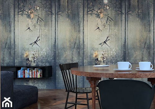 poddasze Wilda - Średnia szara jadalnia w salonie, styl nowoczesny - zdjęcie od KIECZ.studio projektowe