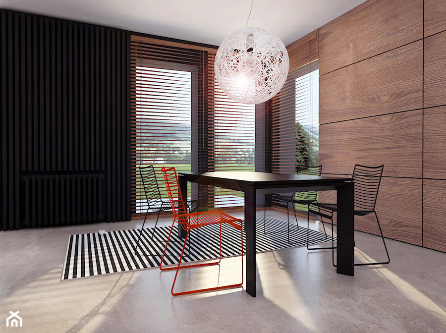 parter domu jednorodzinnego - Średnia jadalnia jako osobne pomieszczenie, styl nowoczesny - zdjęcie od KIECZ.studio projektowe