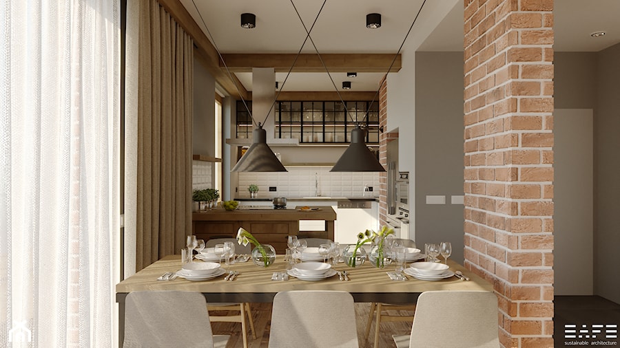 SAFS - Apartament Żoliborz - Średnia szara jadalnia w kuchni, styl nowoczesny - zdjęcie od SAFS | Sustainable Architecture