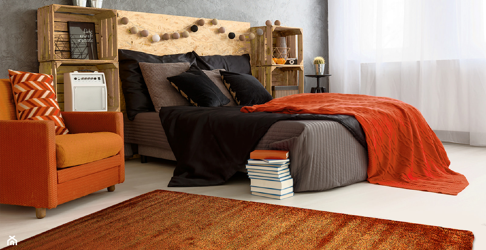 Aranżacje wnętrz z indyjskimi dywanami - Sypialnia, styl nowoczesny - zdjęcie od Carpet Outlet - Homebook
